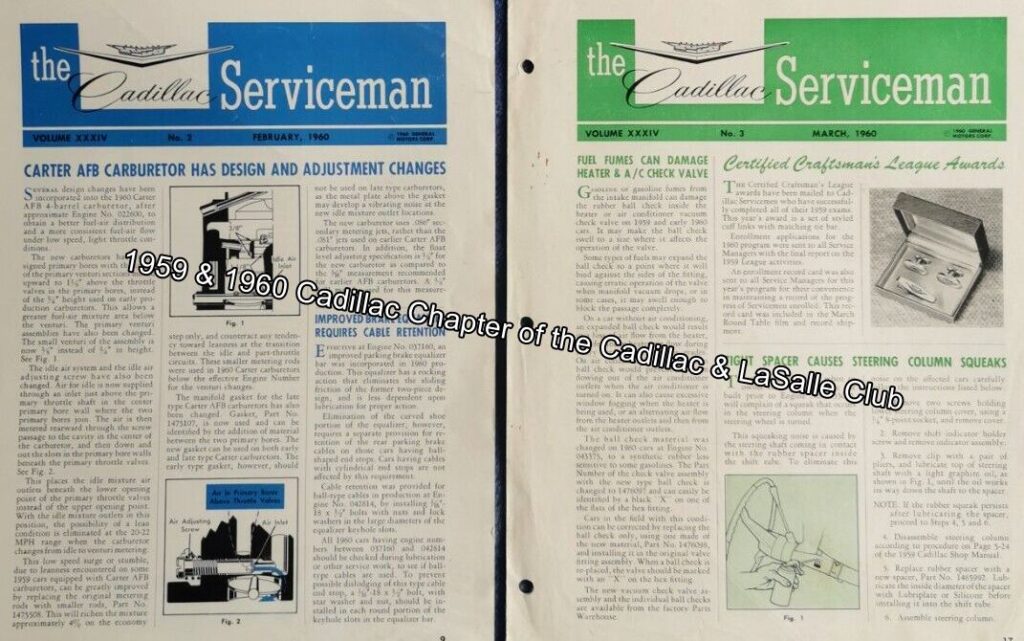 1959 & 1960 Cadillac Serviceman bulletin