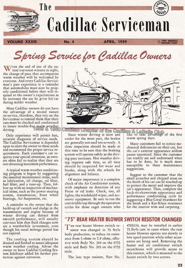 April 1959 Cadillac Serviceman