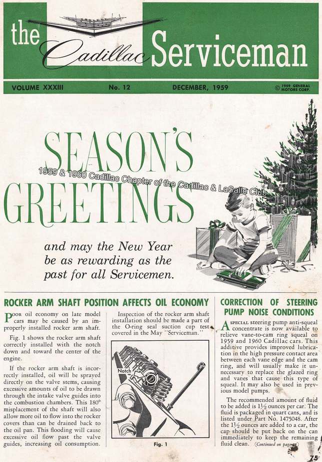 December 1959 Cadillac Serviceman Seasons Greetings issue