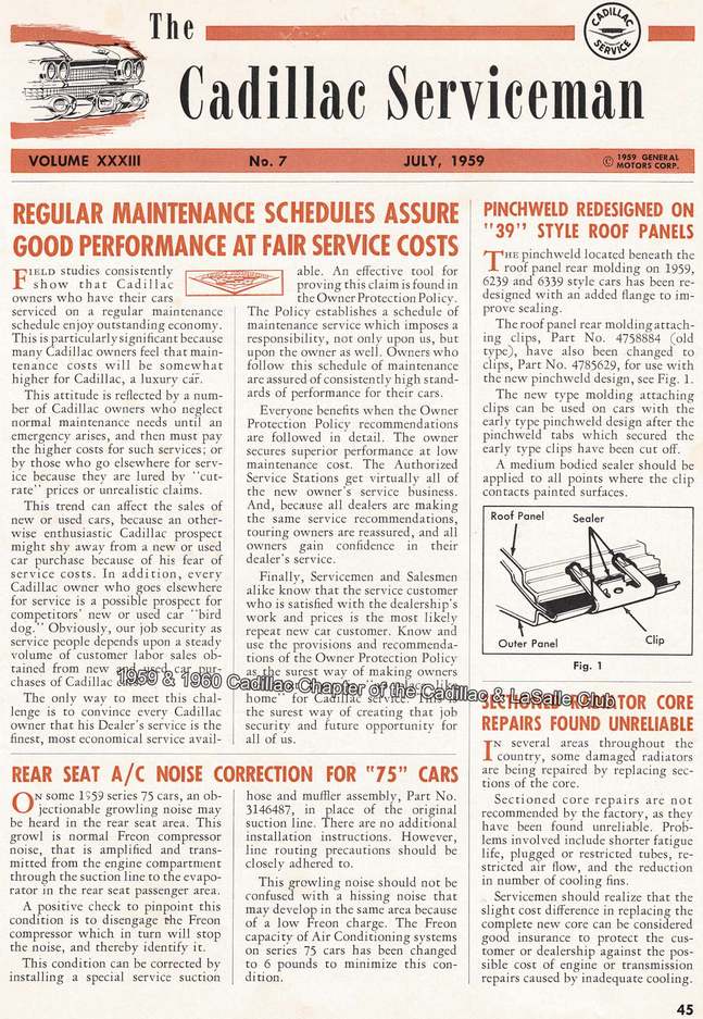 July 1959 Cadillac Serviceman