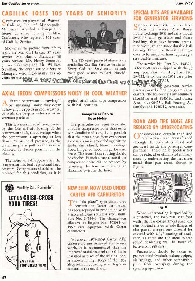 Cadillac service bulletin from the June 1959 edition of the Cadillac Serviceman