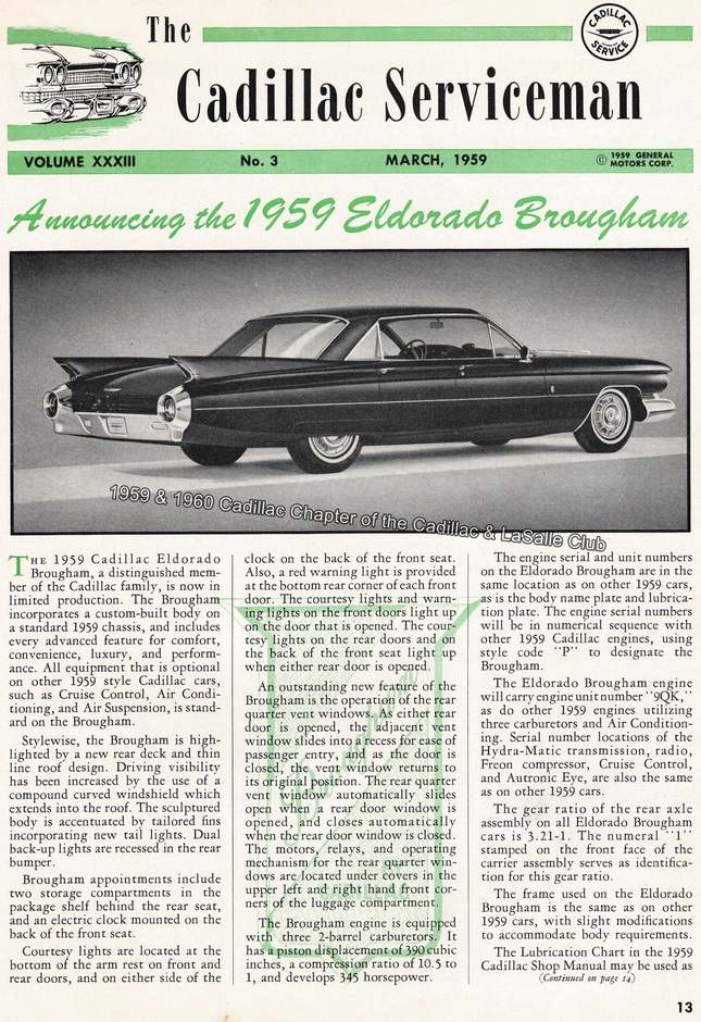 March 1959 Cadillac Serviceman