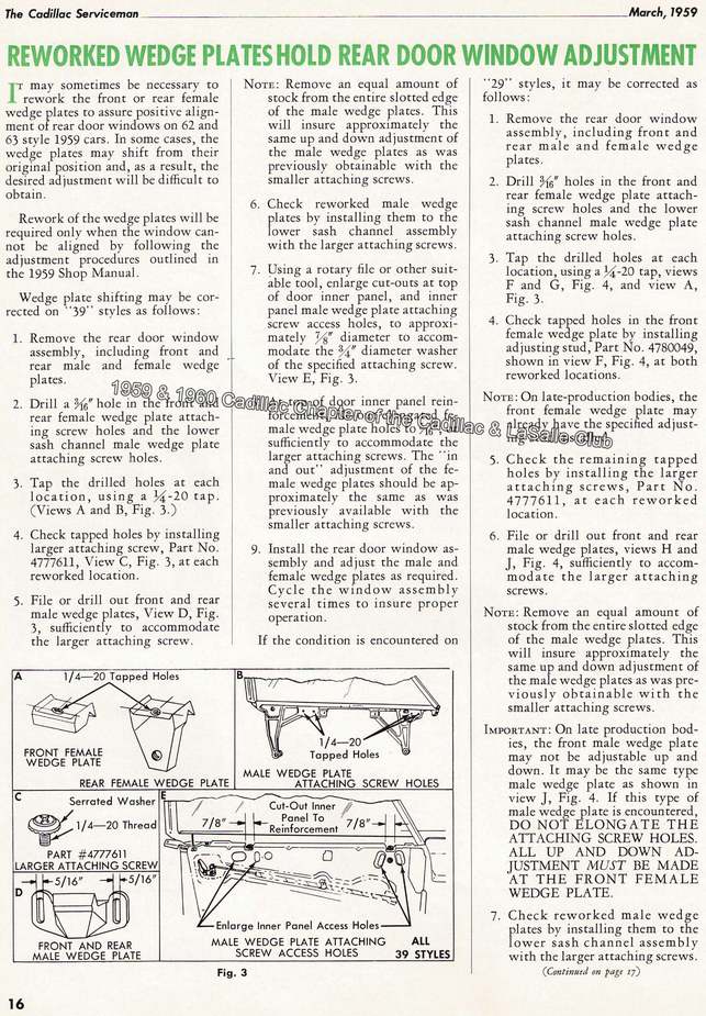 1959 Cadillac Serviceman Bulletin