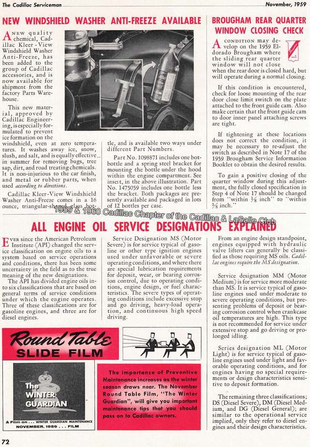 November 1959 edition of the Cadillac Serviceman