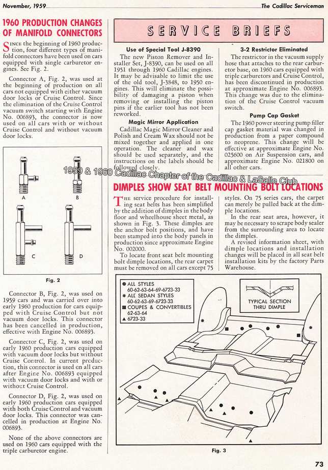 November issue of the 1959 Cadillac Serviceman