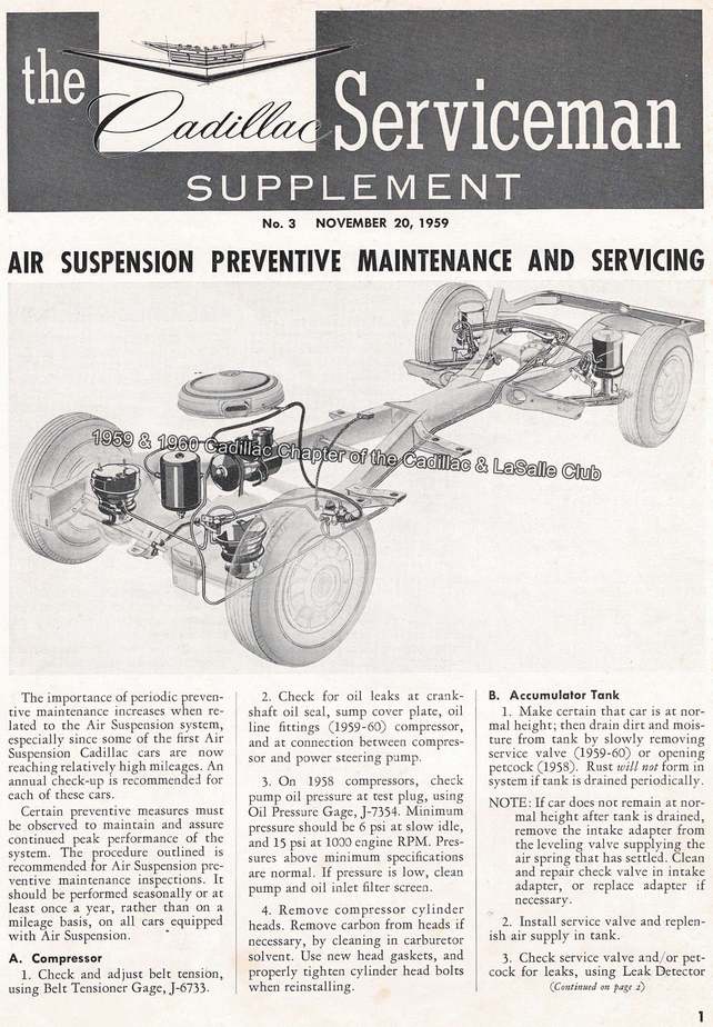 November supplement of the 1959 Cadillac Serviceman