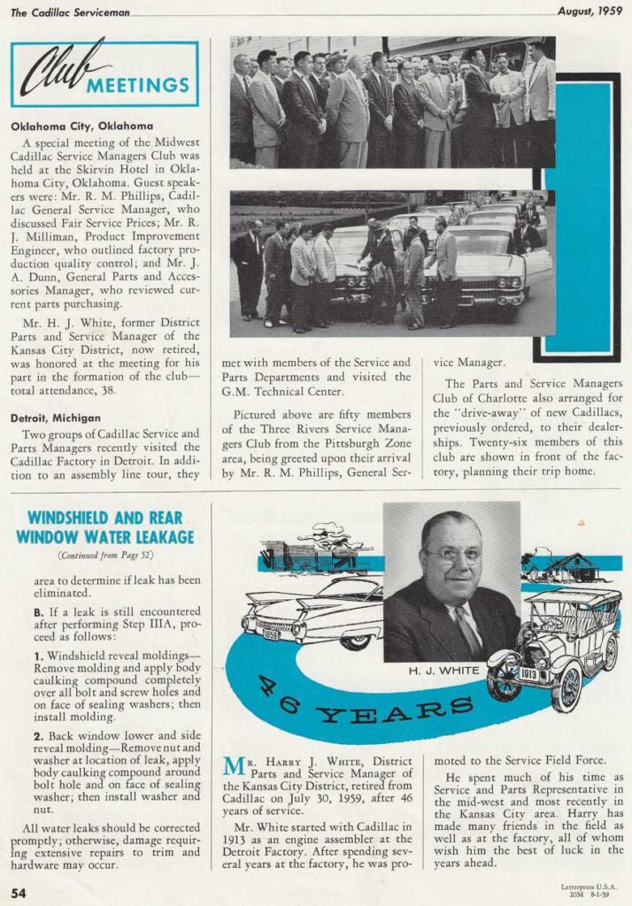 1959 Cadillac dealer service bulletin