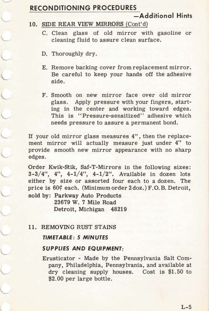 The 1960 edition of the Cadillac Dealer Used Car Reconditioning Manual